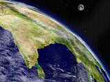 Indian subcontinent from space