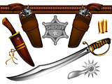 set of sheriff's weapons and accessories
