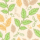 Seamless pattern with elm branches