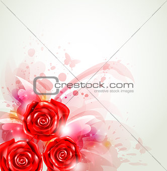 Abstract background with roses