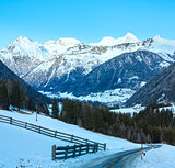 Winter mountain country landscape  (Austria).