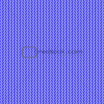 Design seamless cornflower blue knitted pattern. Thread textured