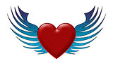 Abstract heart with wings