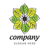 logo green and yellow petals
