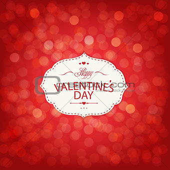 Red Valentines Day Card With Bokeh