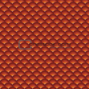 backdrop 3d concentric pipes pattern in orange red