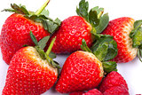 Strawberry fruits on white background
