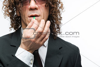 Man taking pill