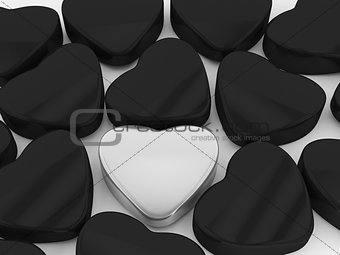 Black and silver Heart