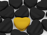 Black and gold Heart