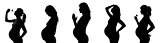 silhouette of a pregnant woman on a white background 