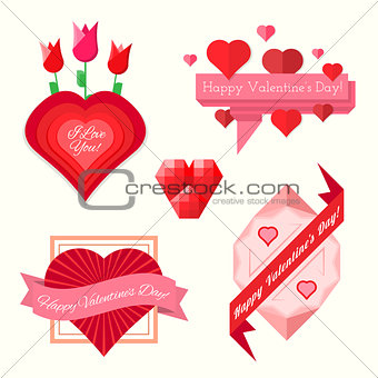 set of valentine's day banners