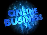 Online Business on Dark Digital Background.
