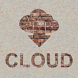 Cloud Concept on the Brick Wall.