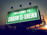 Billboard Welcome to Sharm el-Sheikh at Sunrise.
