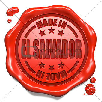 Made in El Salvador - Stamp on Red Wax Seal.