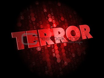 Terror on Red Digital Background.