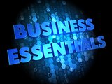 Business Essentials on Digital Background.