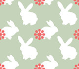 Cute seamless pattern with bunnies