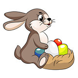 vector cute easter bunny illustration
