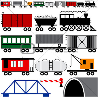 Train Engine and Cars