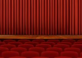 Theater Seats and Red Curtains