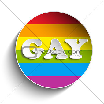 Gay Flag Circle Striped Sticker