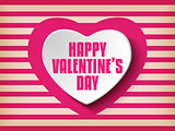 Valentine Day Heart on Retro  Background