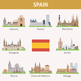 Spain. Symbols of cities