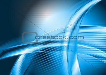 Abstract blue waves vector background
