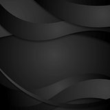 Abstract black waves background