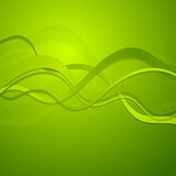 Green spring waves vector background
