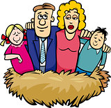 family nest cartoon illustration