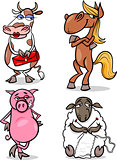 farm animals cartoon humor set