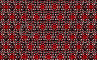 Red pattern on black background