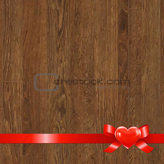 Wooden Panel With Red Ribbon