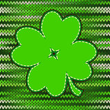 Four leaf clover light green textile label