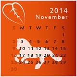 Vector calendar 2014 november