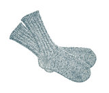 Grey wool socks isolated on white