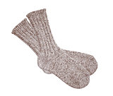 Grey wool socks isolated on white