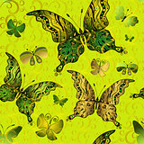 Seamless vivid green vintage pattern