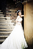 Asian woman in wedding suit show love concept 