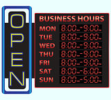 Digital time display of business
