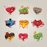 Valentines hearts icons set