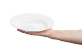 Hand holding plate