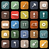 Tool flat icons with long shadow