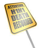 H1N1 death recorded road sign