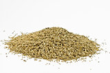Lawn seeds on white background