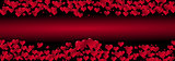 Illustration of hearts on a red background centered
