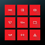 Vector flat car dashboard icon set
